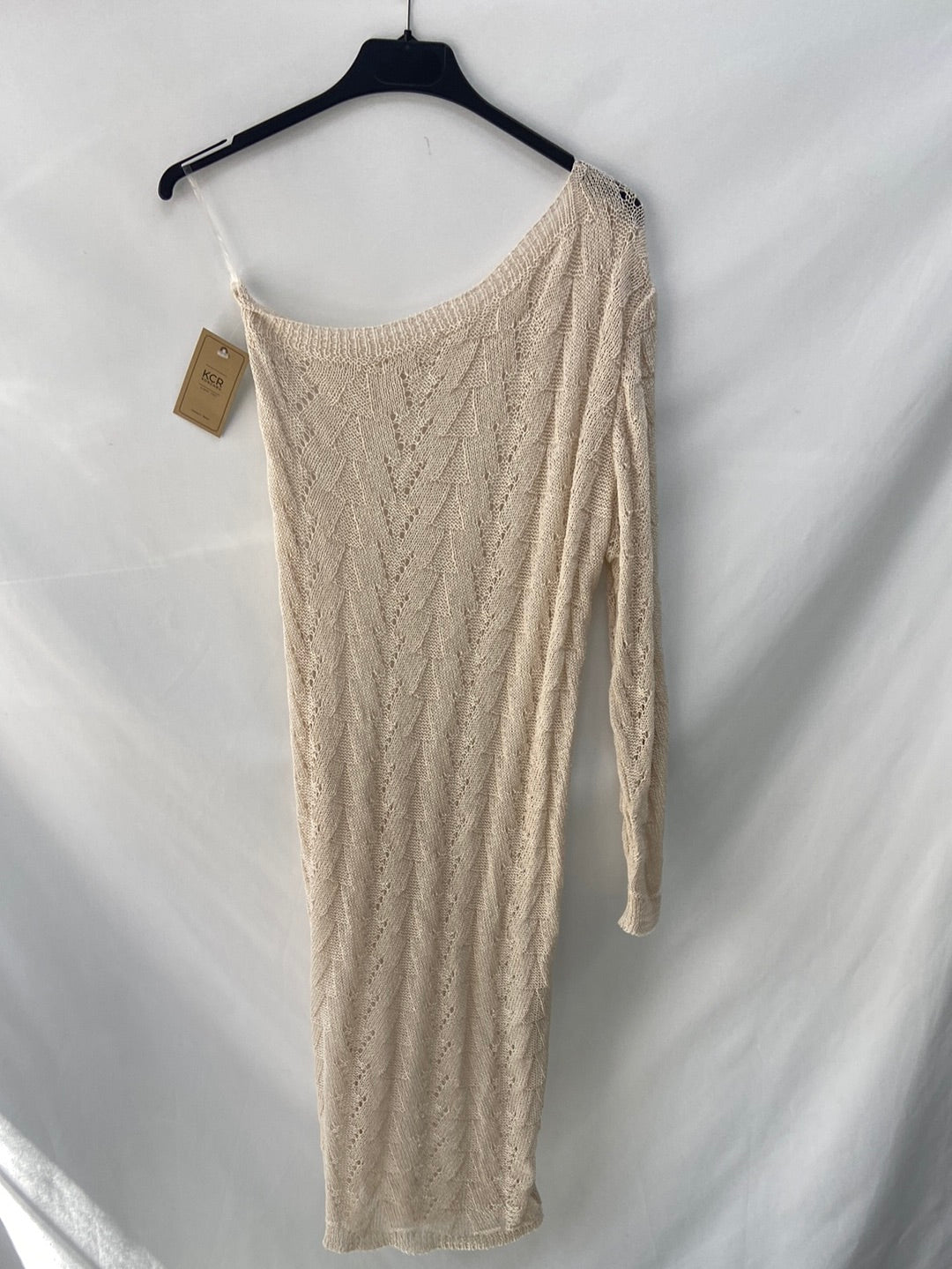 KCR.Vestido midi croché beige T.s/m