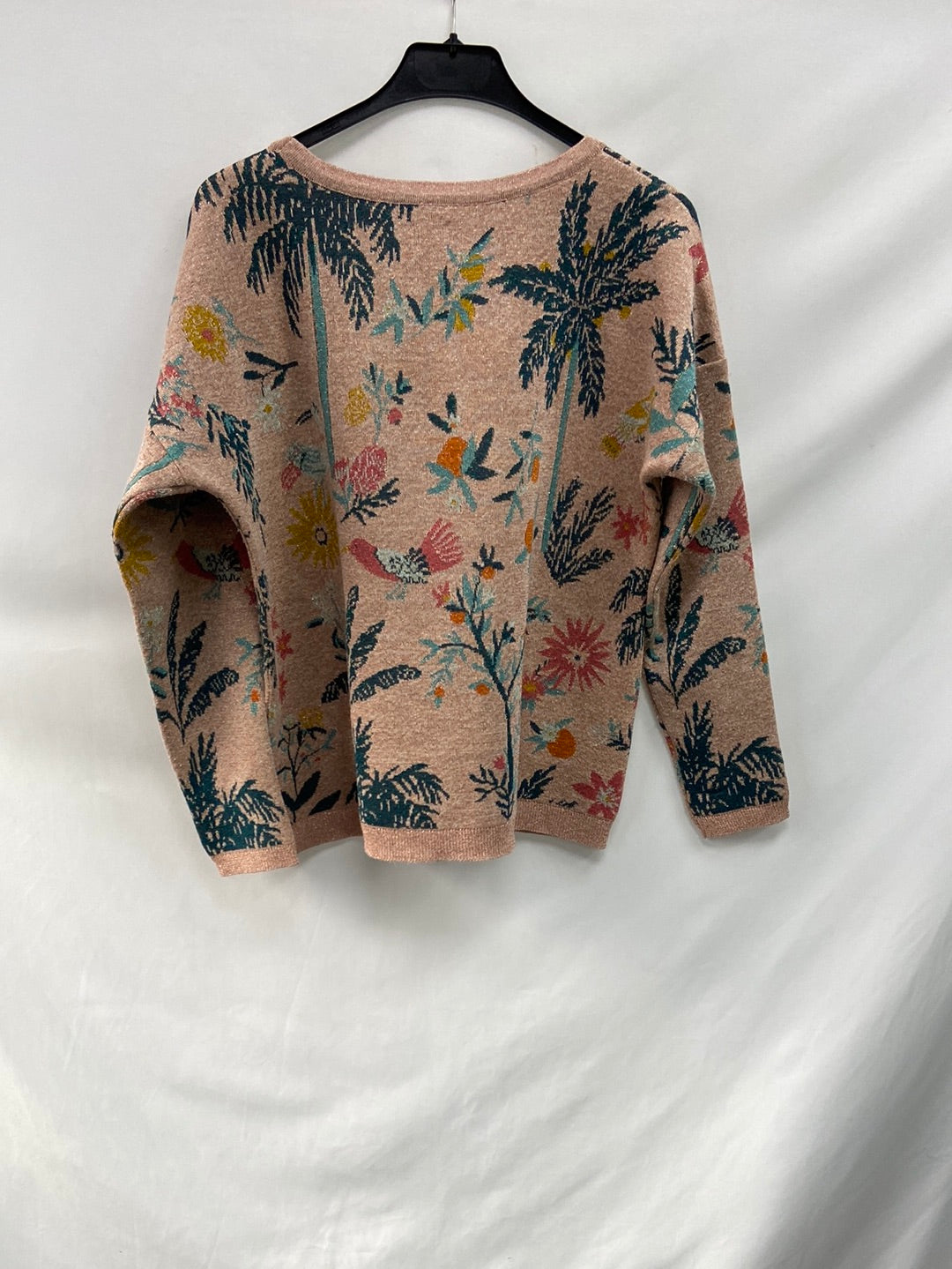 DES PETITS HAUTS. jersey rosa flores T.s/m