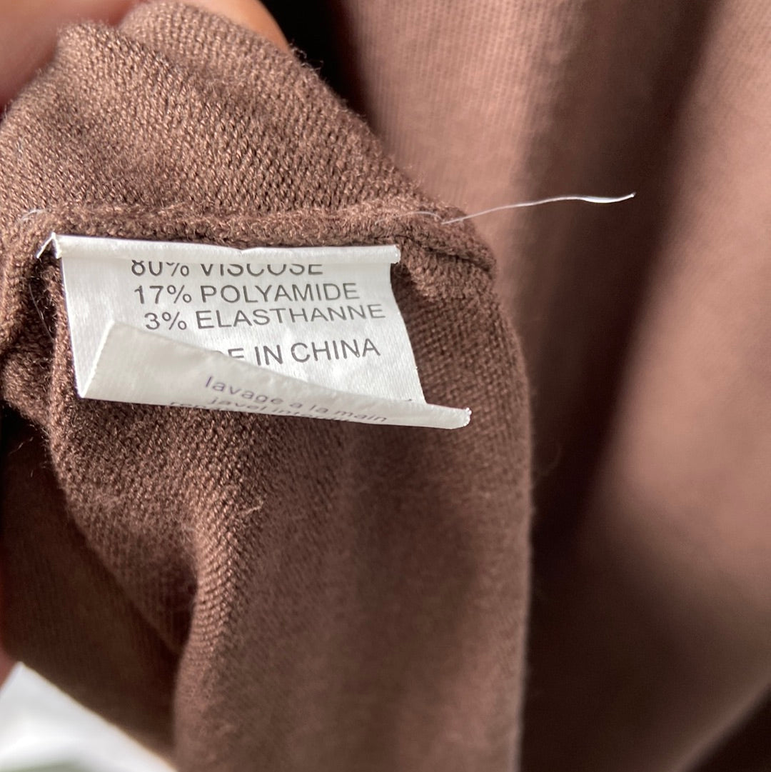 OTRAS.Jersey/vestido oversized marrón flecos TU(m/l)