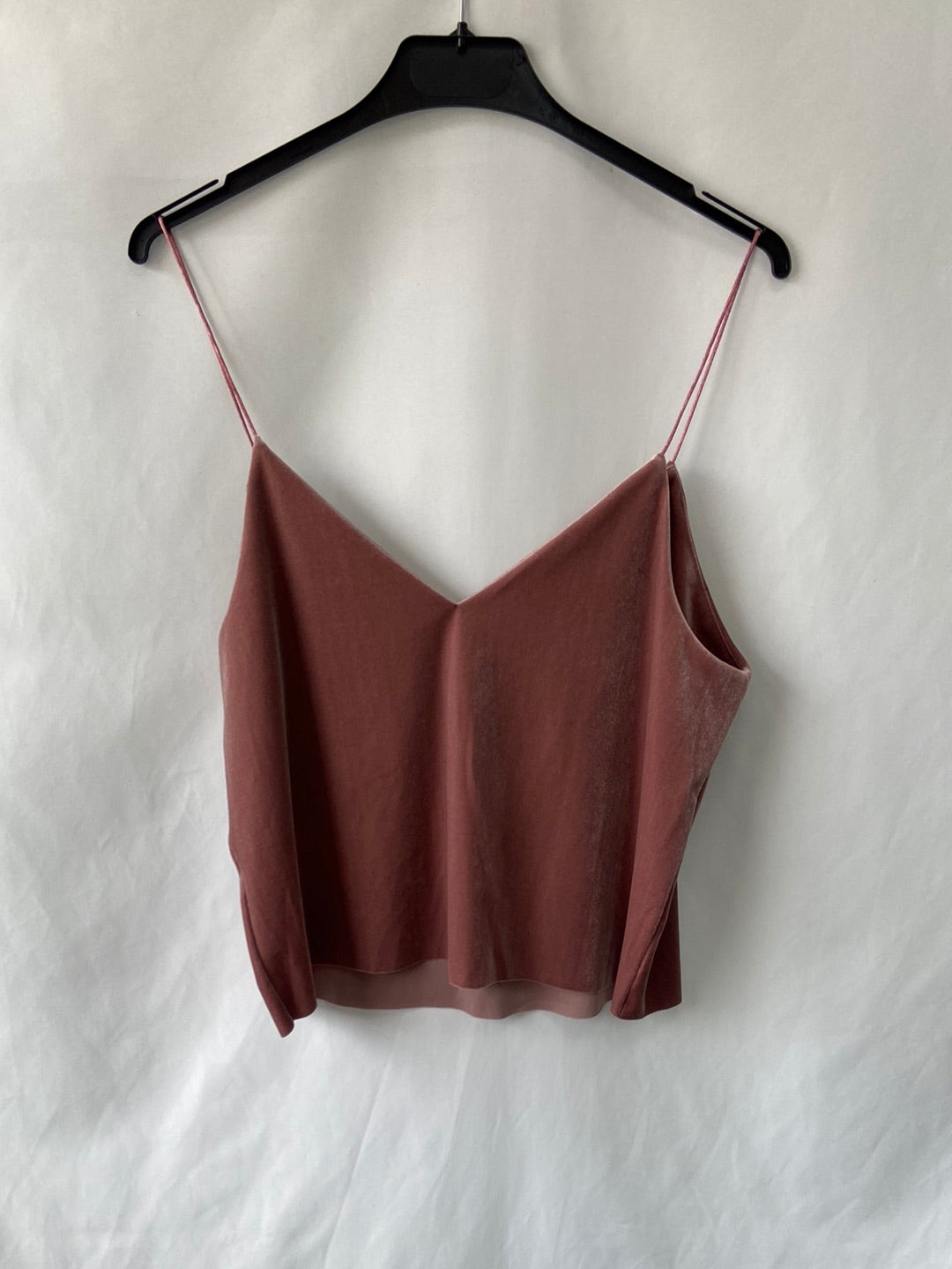 BERSHKA.Pink velvet top TM