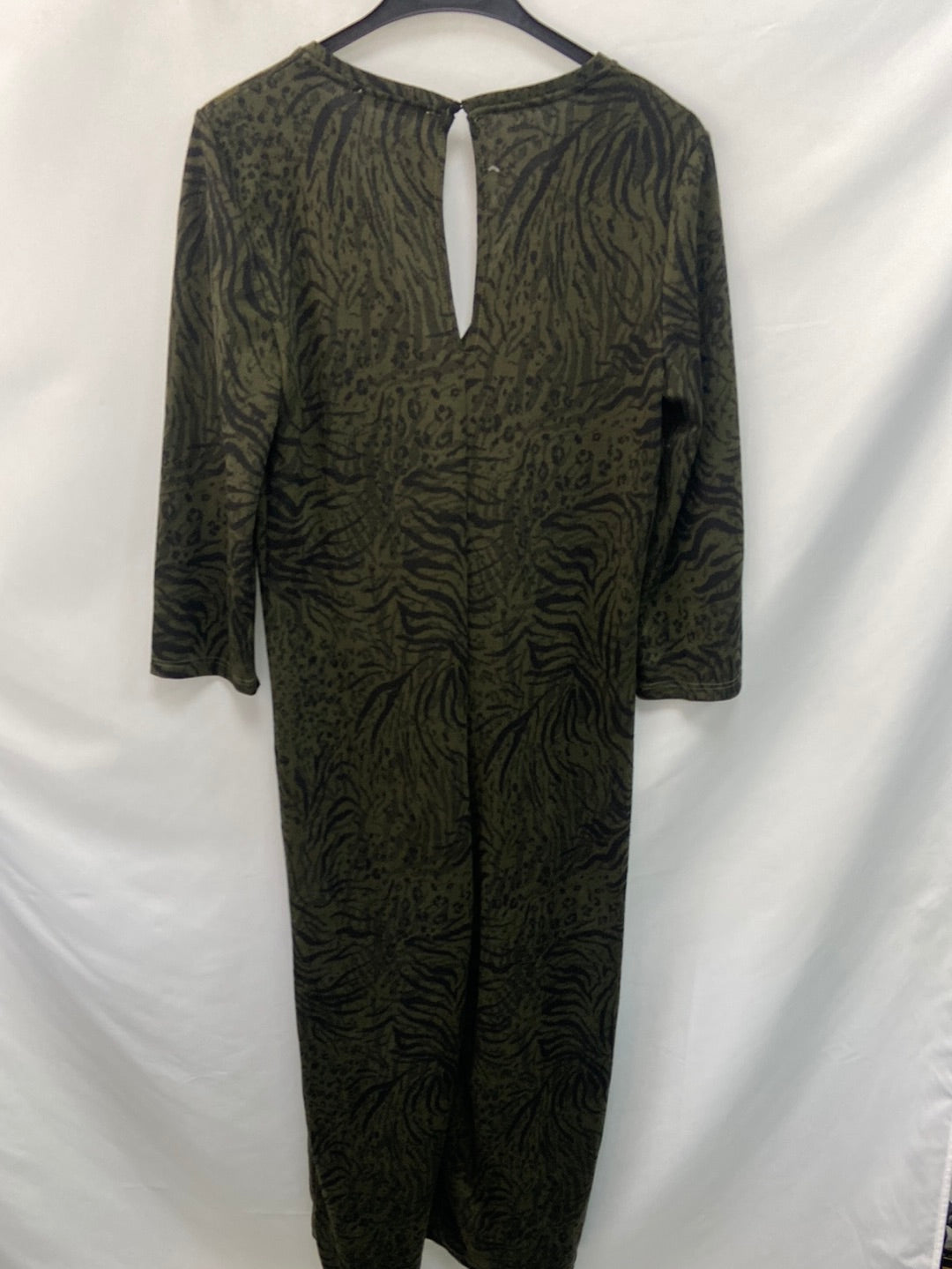 ZARA. Mono verde animal print T.m