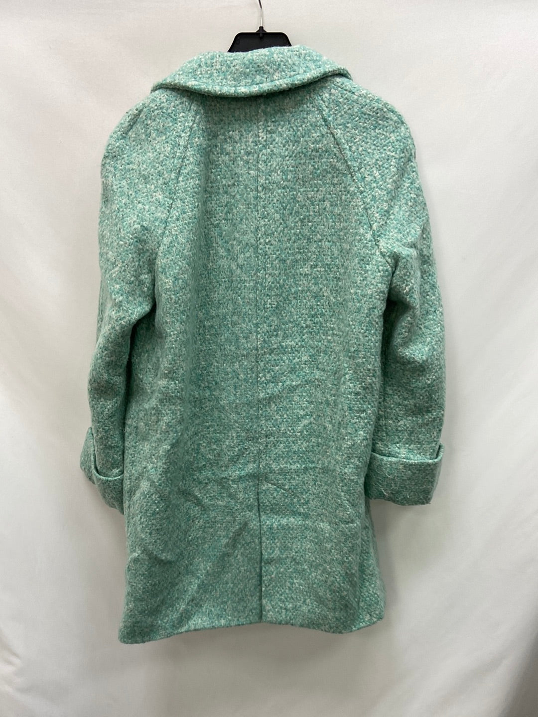 ZARA.Abrigo verde jaspeado T.XS