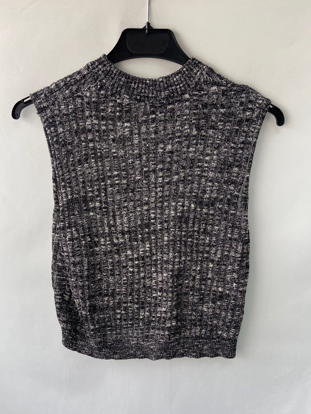 H&M.Top punto canalé gris jaspeado T.M