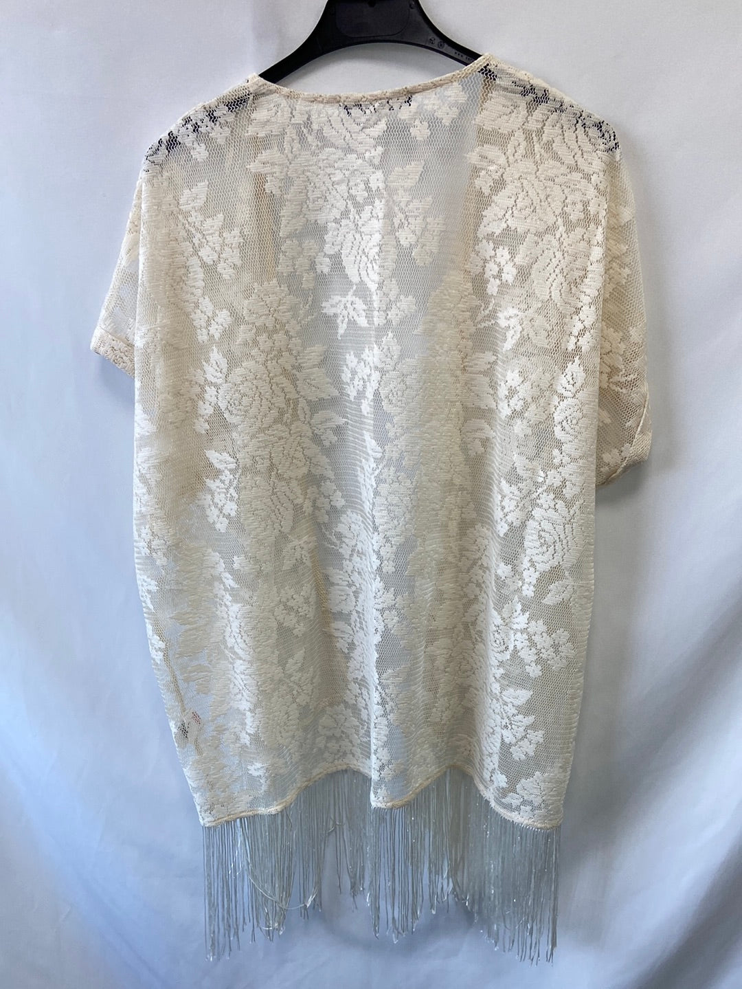 PRIMARK.Kimono encaje y flecos T.M