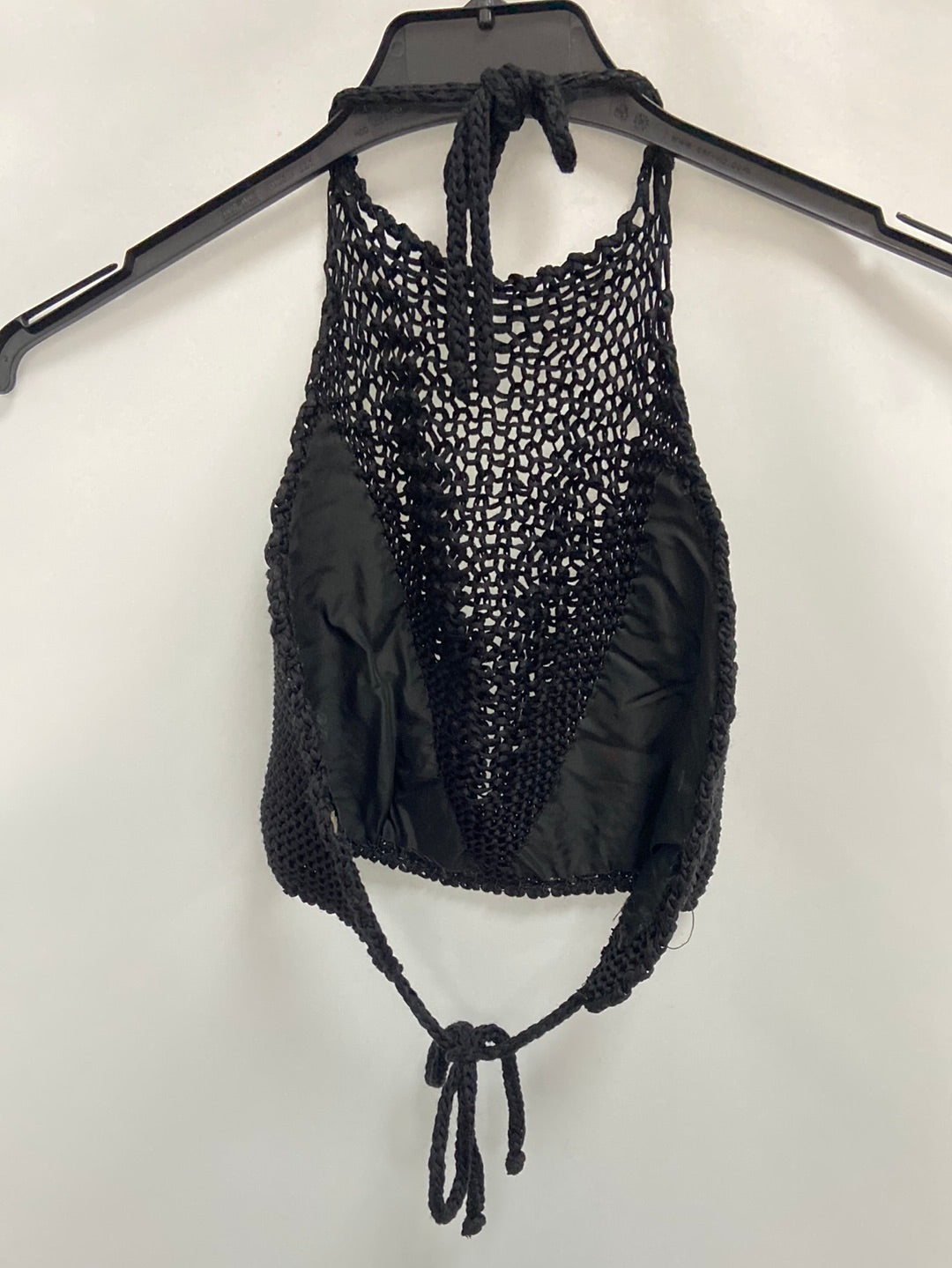 OTRAS.Croptop negro croché T.s