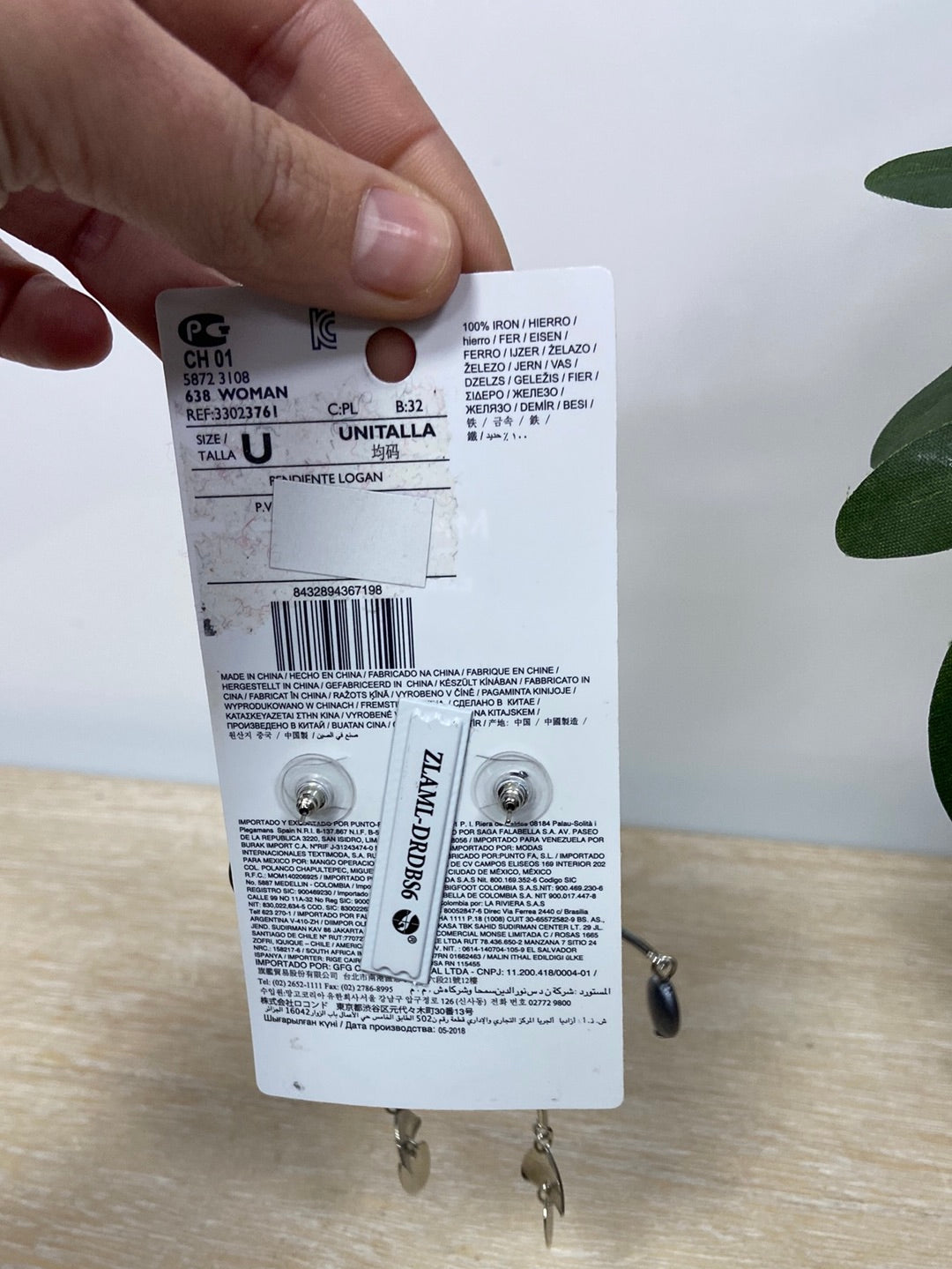 MANGO.Pendientes plateados forma