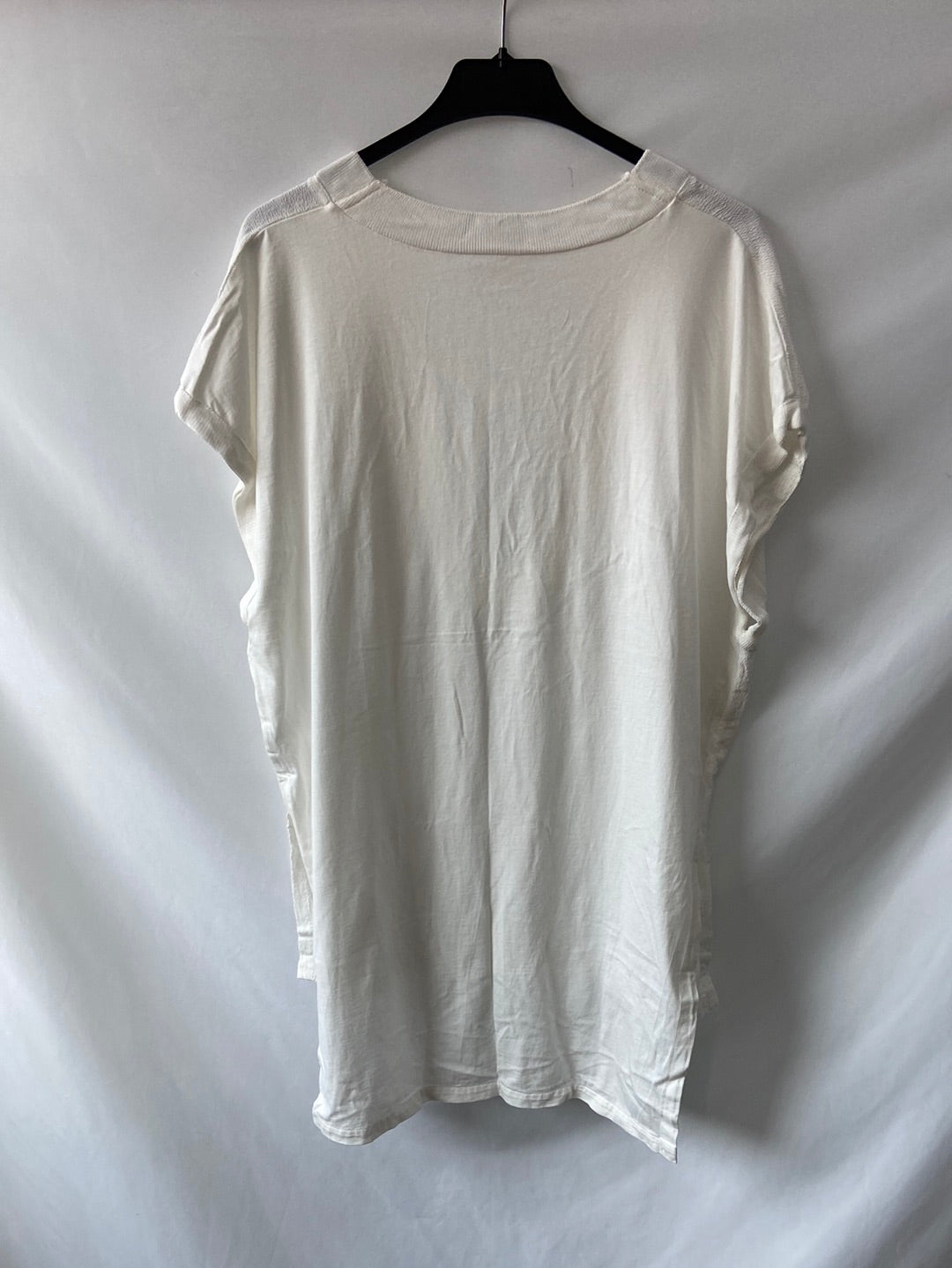 MASSIMO DUTTI.Blusa/camiseta doble textura T.M/L
