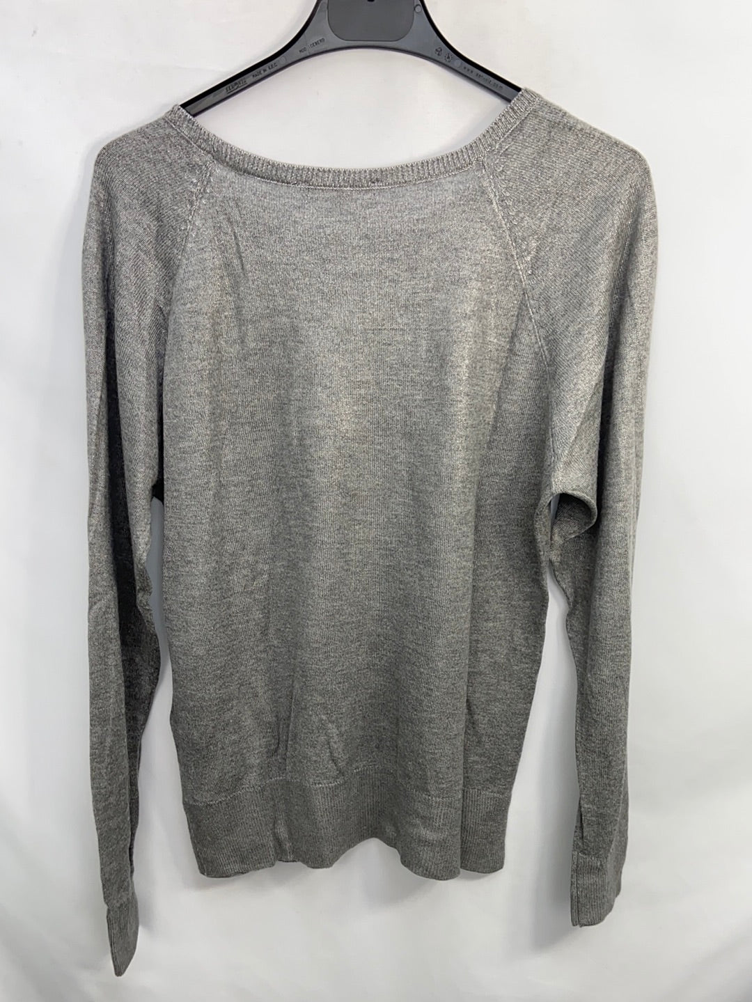 ZARA.Jersey gris punto hilos plateados T.s