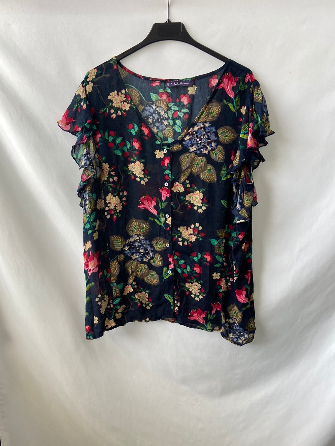 VIOLETA BY Blusa flores β Hibuy market