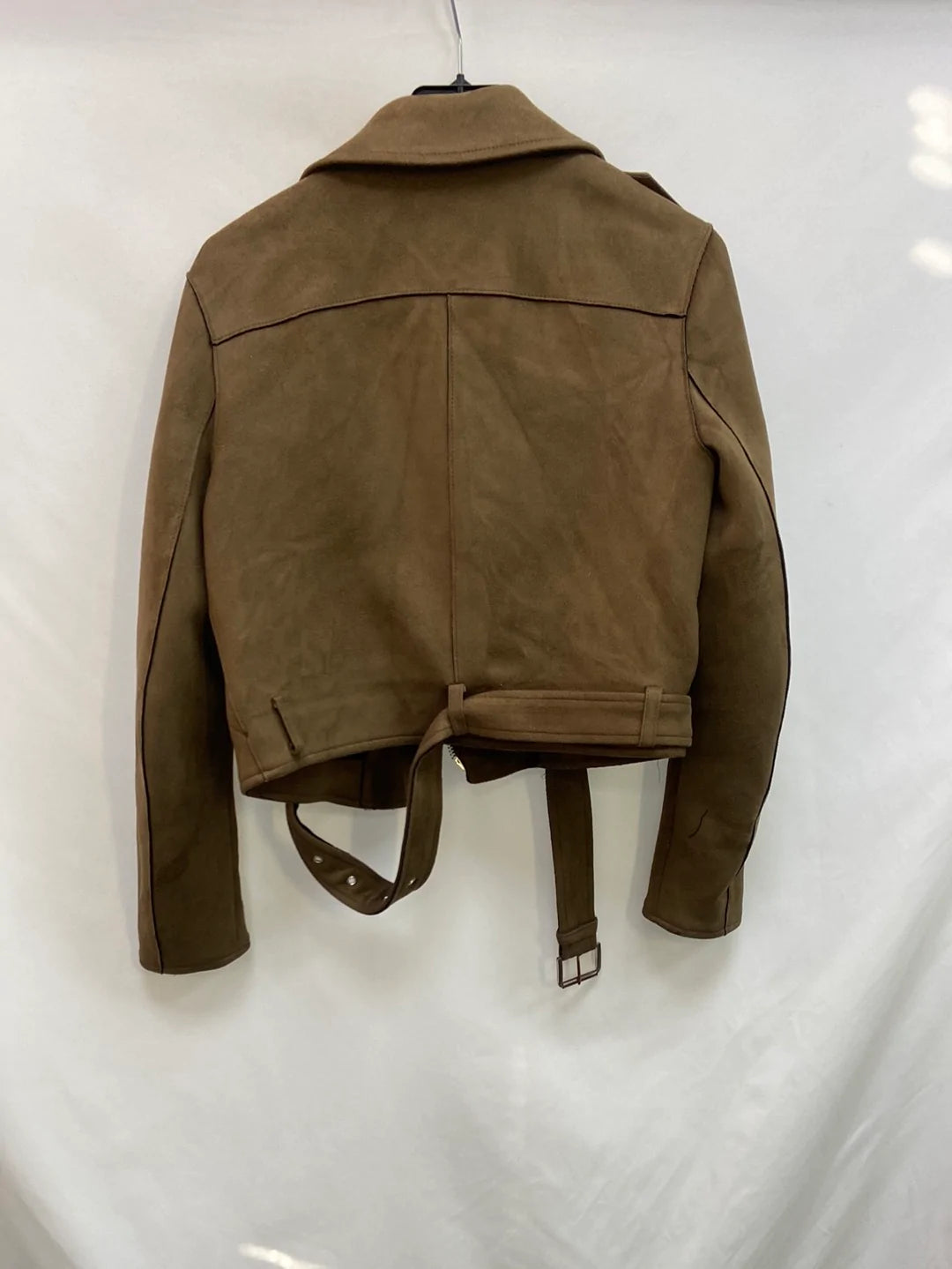 ZARA.Cazadora marrón antelina T.S