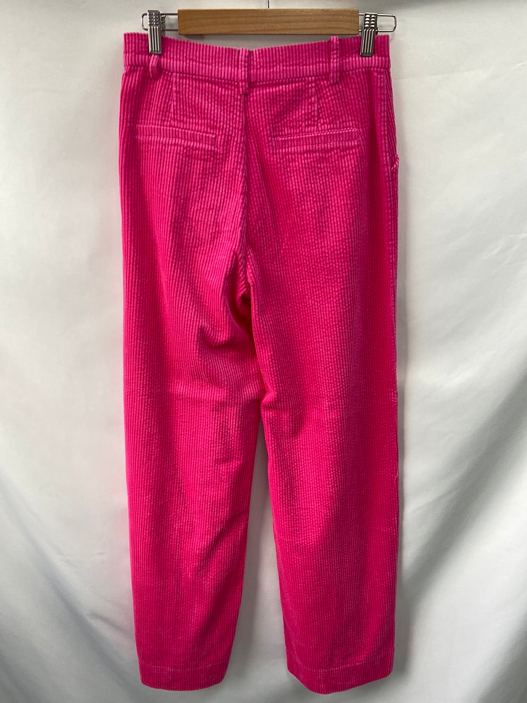 ZARA.Pantalones rosas pana T.XS