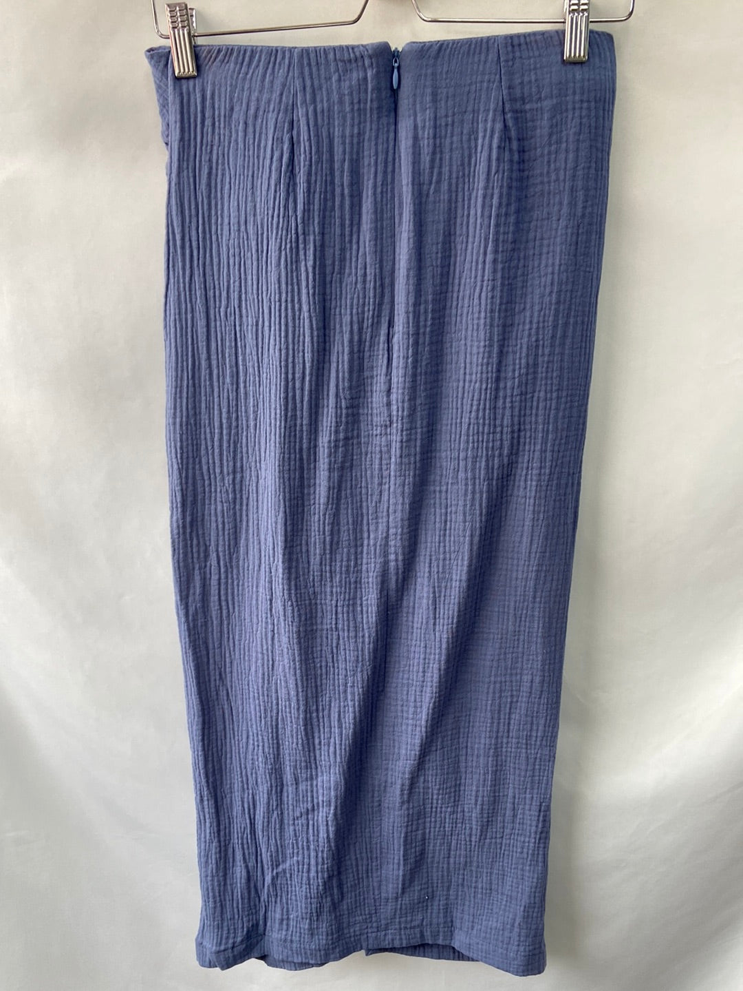 OTRAS.Falda midi azul textura TU(m)