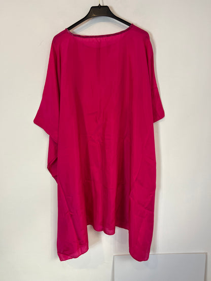 ZARA HOME. Kaftán rosa seda. T U