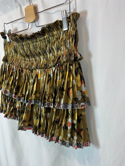 ISABEL MARANT. Printed pleated silk skirt. Size 38