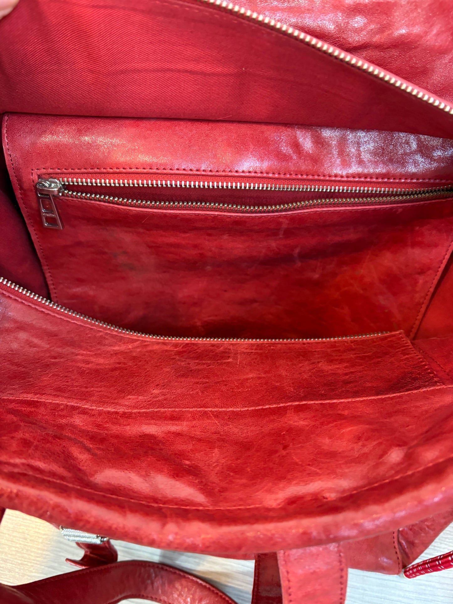 ZADIG & VOLTAIRE. Bolso shopper rojo piel