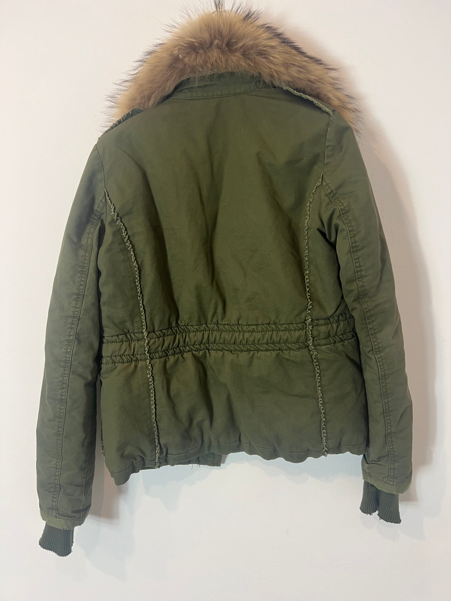 ZADIG&VOLTAIRE. Chaqueta verde militar con pelo  T.s