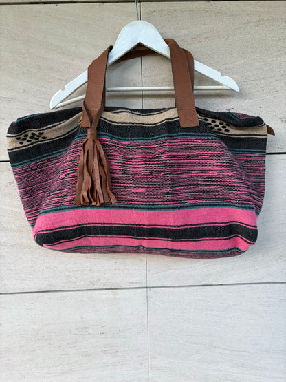 LALLA Marrakech. Bolsa de viaje tela asas en piel