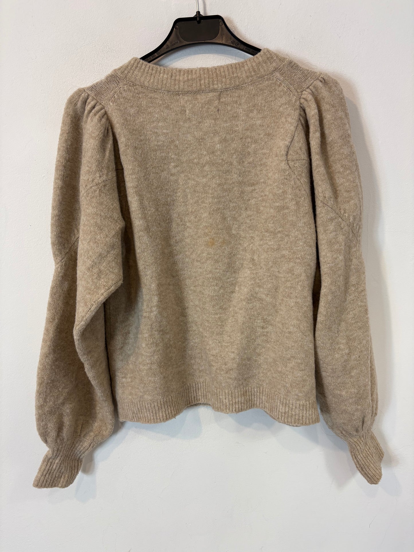 MANGO. Chaqueta beige jaspeada lana