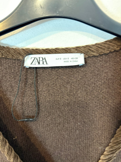 ZARA. Chaqueta marrón 100% lana