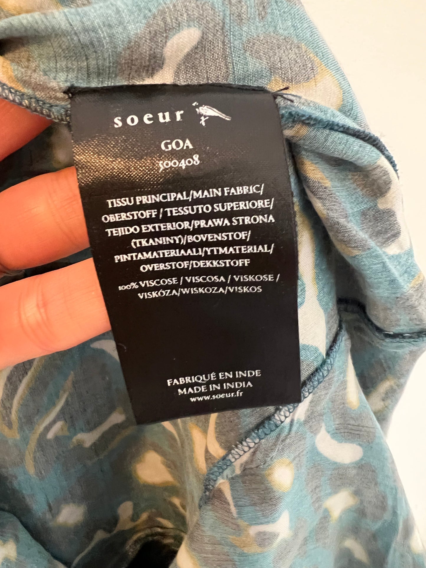 SOEUR. Flowy midi dress with belt. Size 36 (Tara)