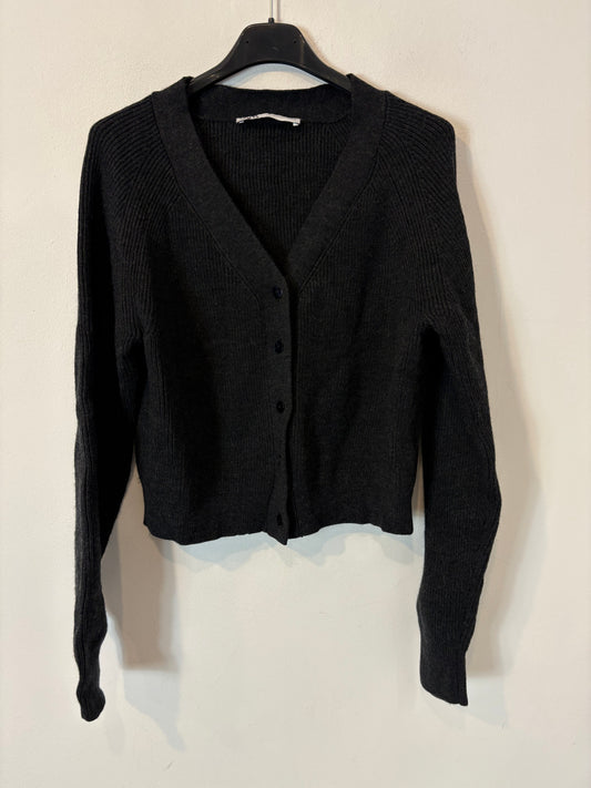 ZARA. Chaqueta punto gris marengo