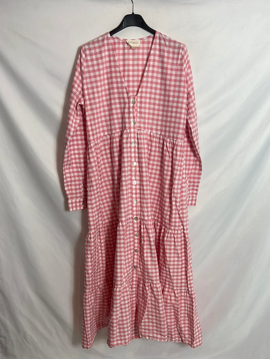 COOSY. Vestido largo cuadros vichy. T S/M