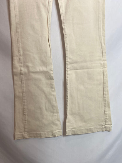 BERSHKA. Beige flared denim pants T.38