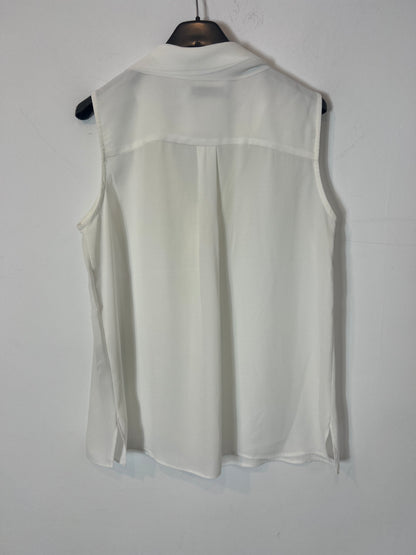 PEDRO DEL HIERRO. Flowy sleeveless blouse with ruffles. TS