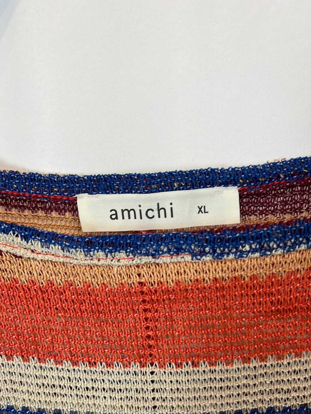 AMICHI. Striped knit top. Size XL