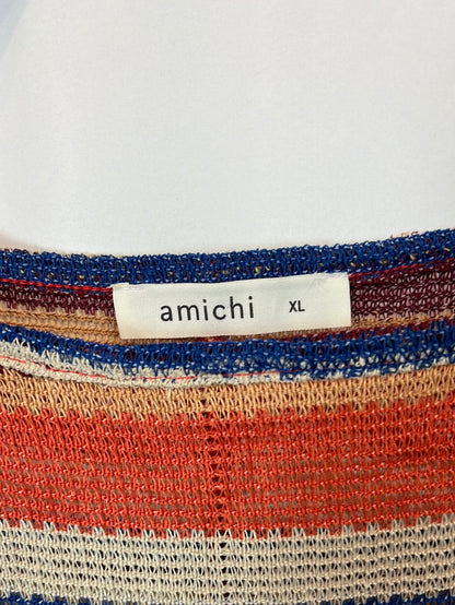 AMICHI. Striped knit top. Size XL