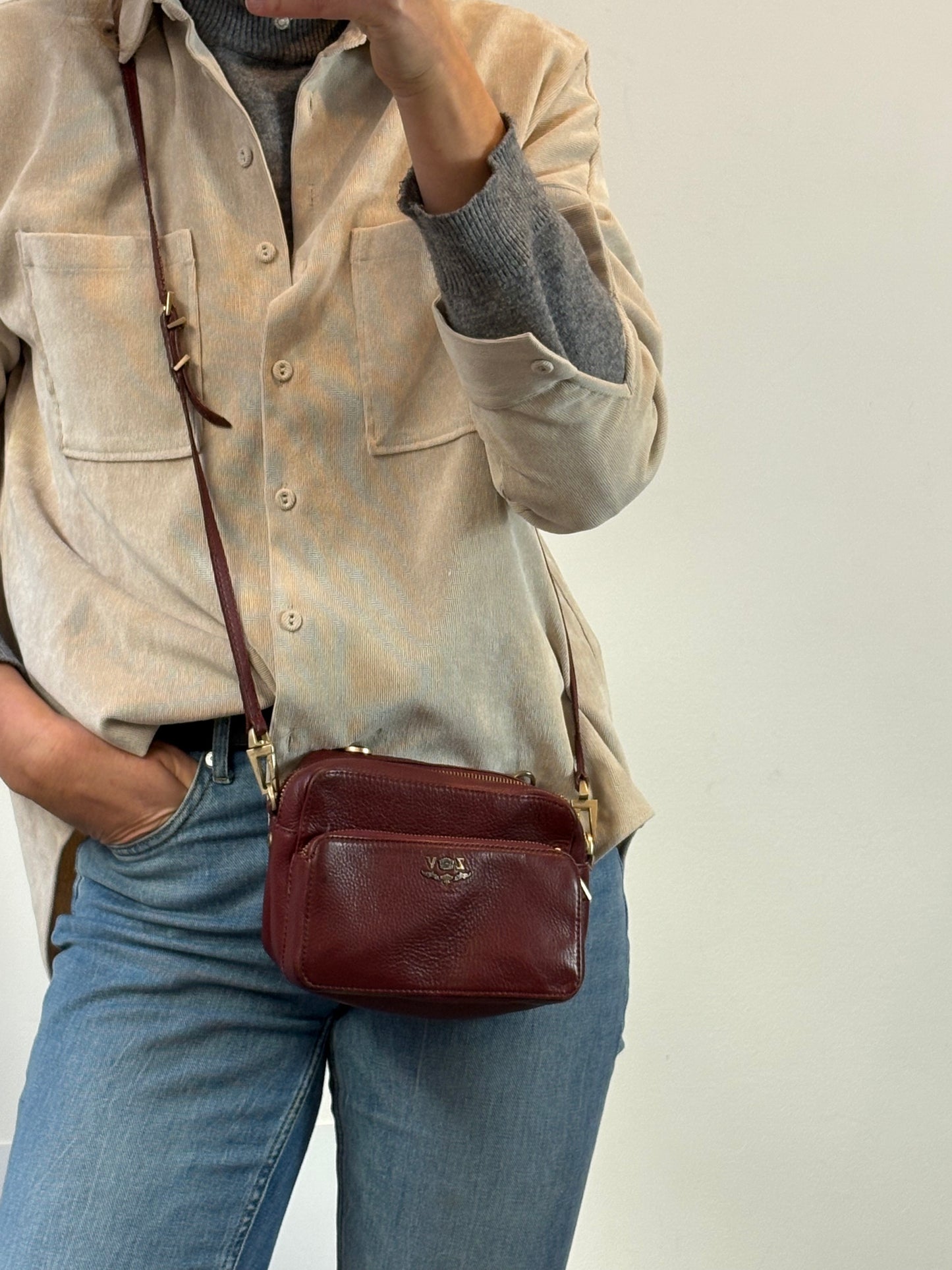 ZADIG&VOLTAIRE. Bolso burdeos piel