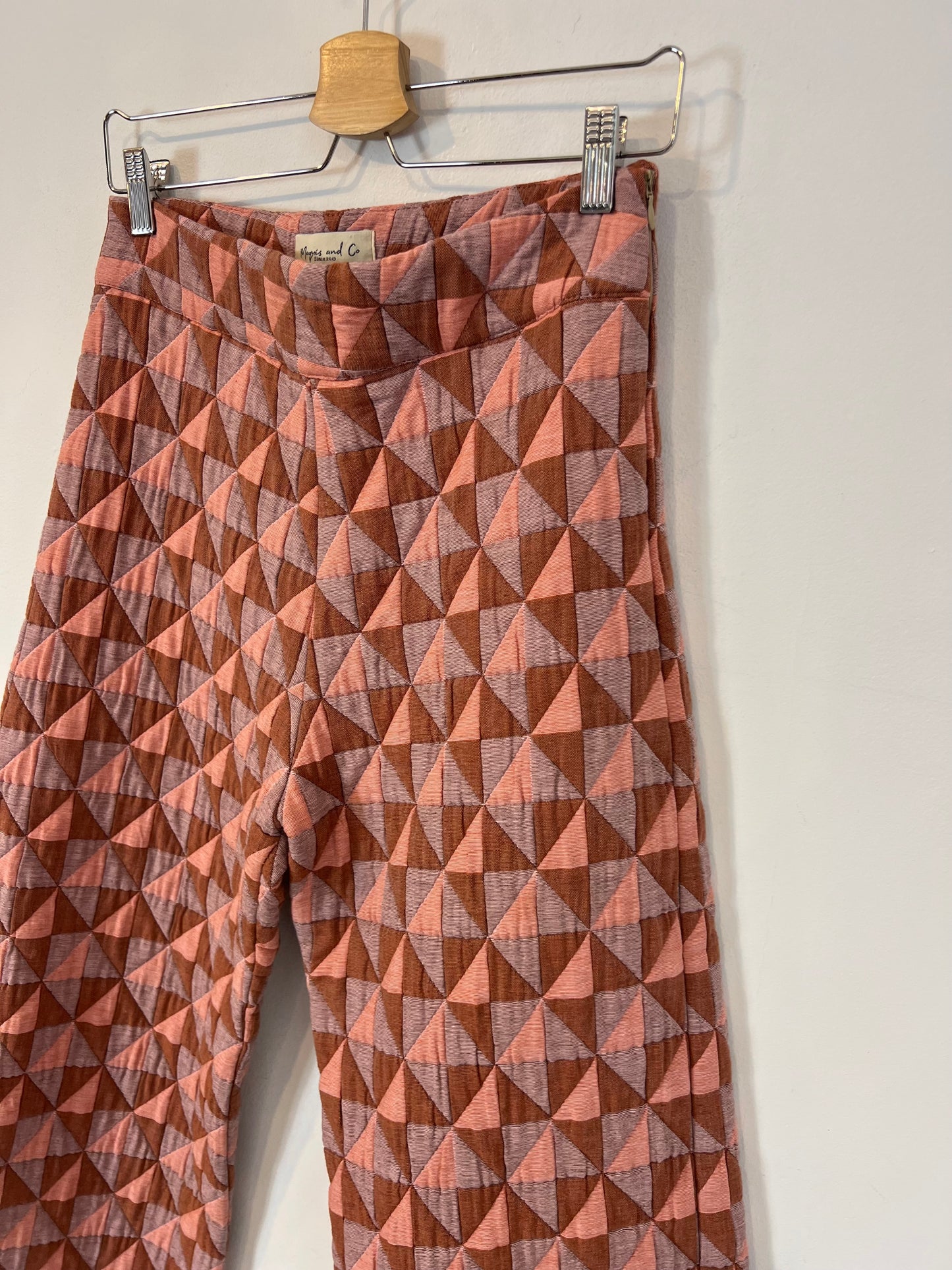 MAQUIS&amp;CO. Quilted wide-leg diamond-pattern trousers Ts