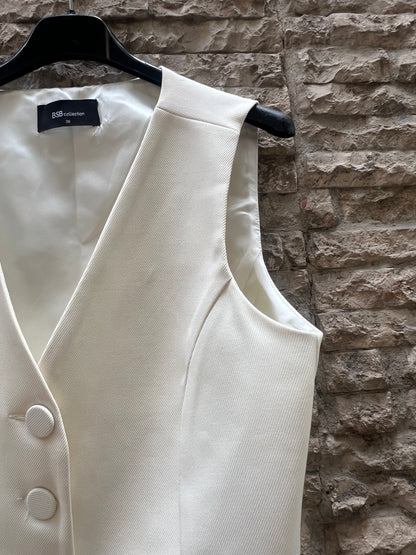 BSB COLLECTION. Chaleco blanco botones T.38
