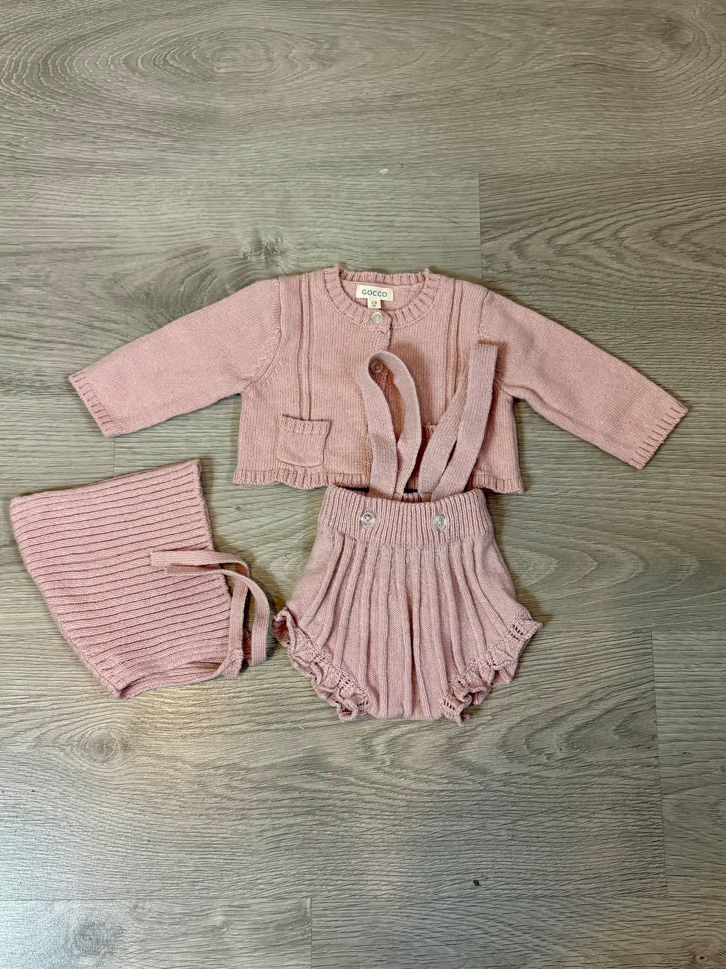 GOCCO. Conjunto rosa empolvado T.1-3 meses