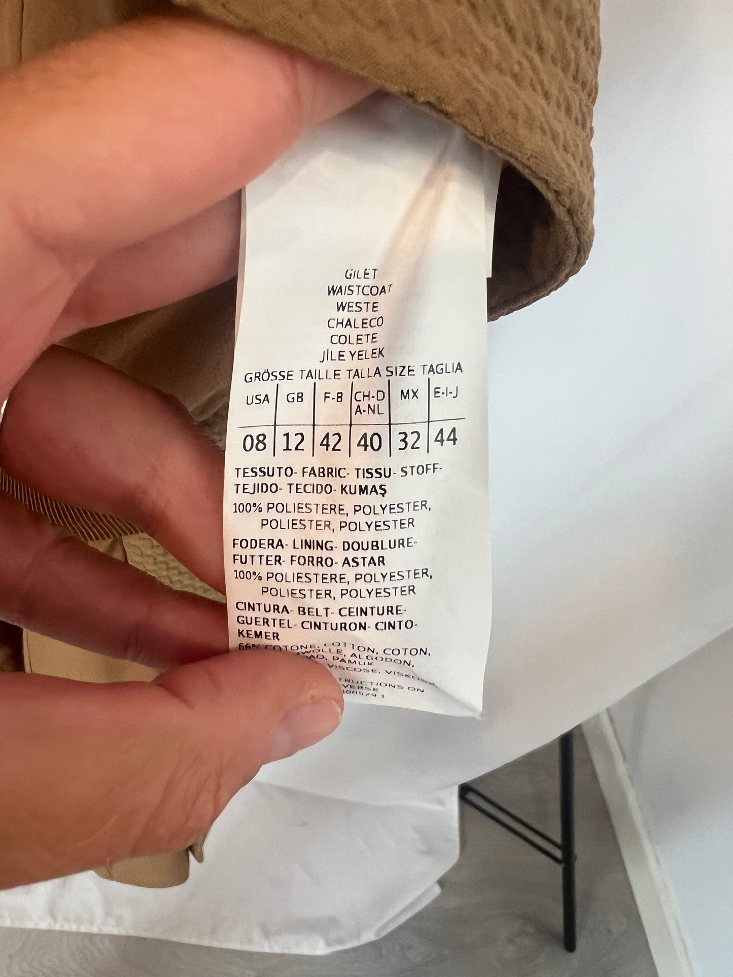 MAX&CO. Chaleco marrón textura. T 40