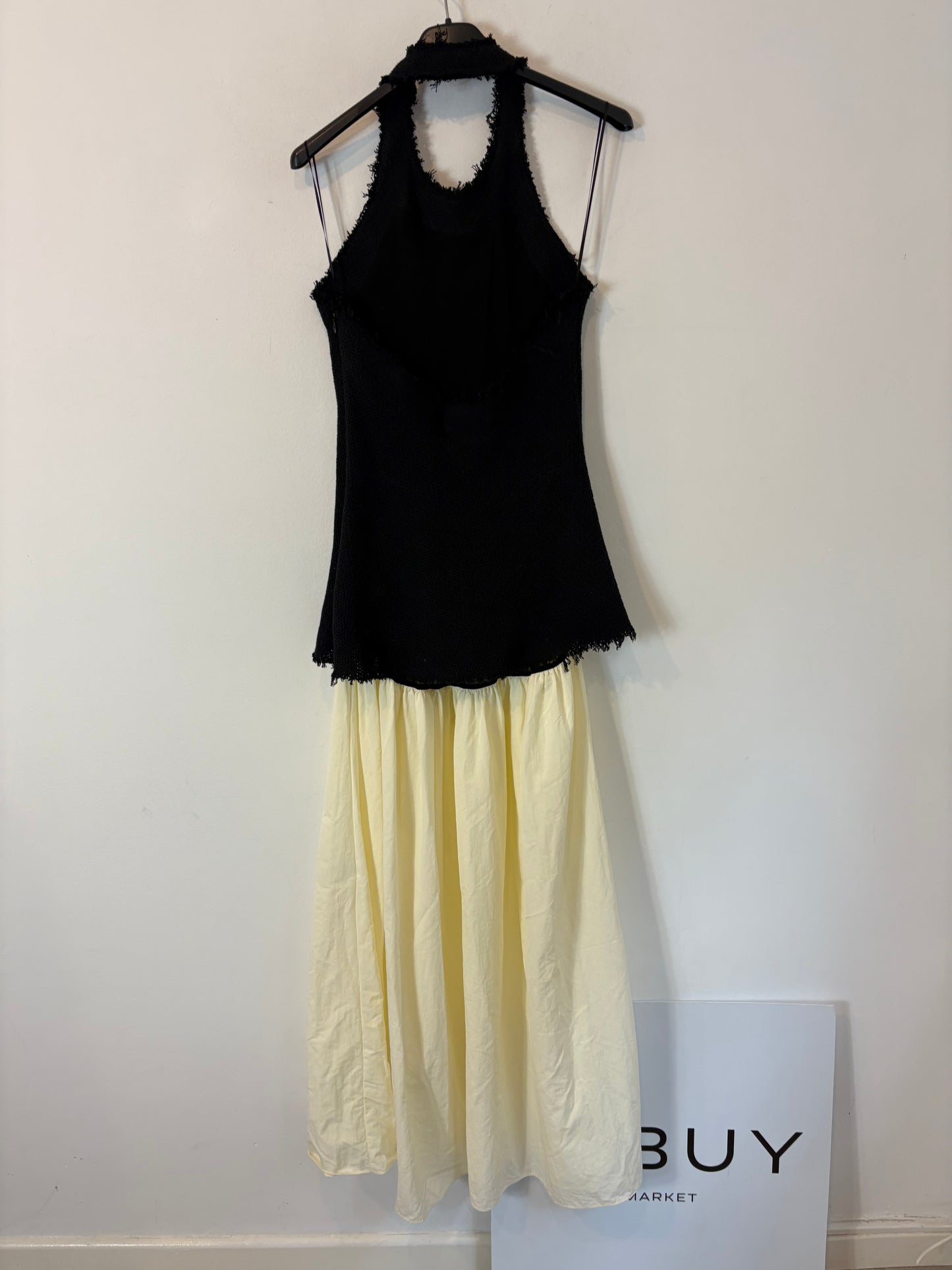 ZARA. Vestido largo doble textura. T S