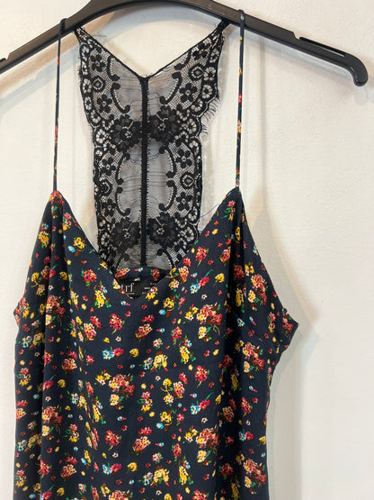 ZARA. Vestido midi flores azul  T.xs