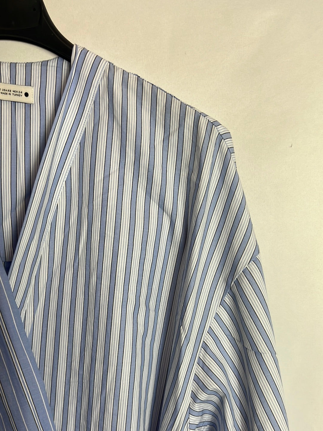 ZARA. Camisa/vestido azul rayas cruzada. T XS