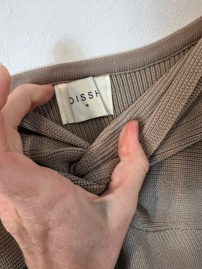 DISSH. Vestido canalé beige