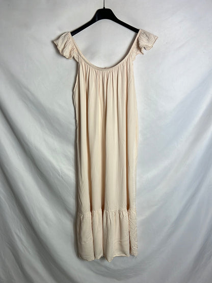 OTRAS. Vestido midi beige claro TU(s)