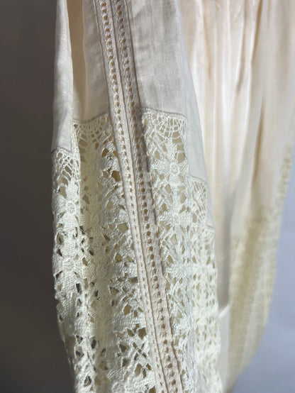 ULLA JOHNSON. Falda midi beige texturas.,T2(M)