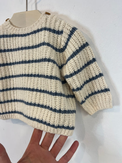 ZARA. jersey beige rayas T. 1-3 meses