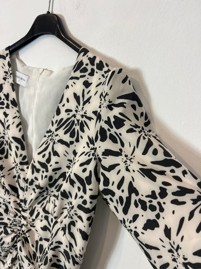 CHERUBINA. Long printed dress with gathered trim. TM