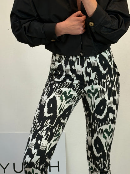 ISABEL MARANT. Denim estampado cintura alta