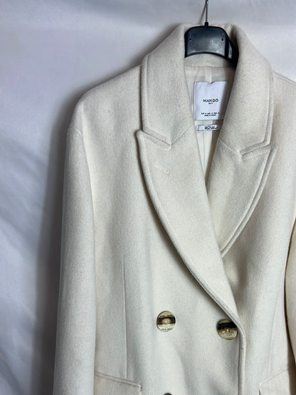 MANGO. Abrigo paño crudo T.m