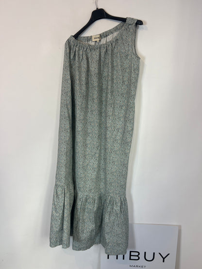 JULISE MAGON. Vestido largo asimétrico flores mini. TU (S/M)