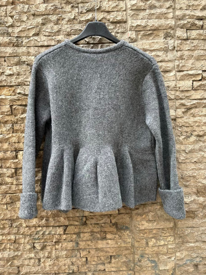 ZARA. Chaqueta gris punto botones