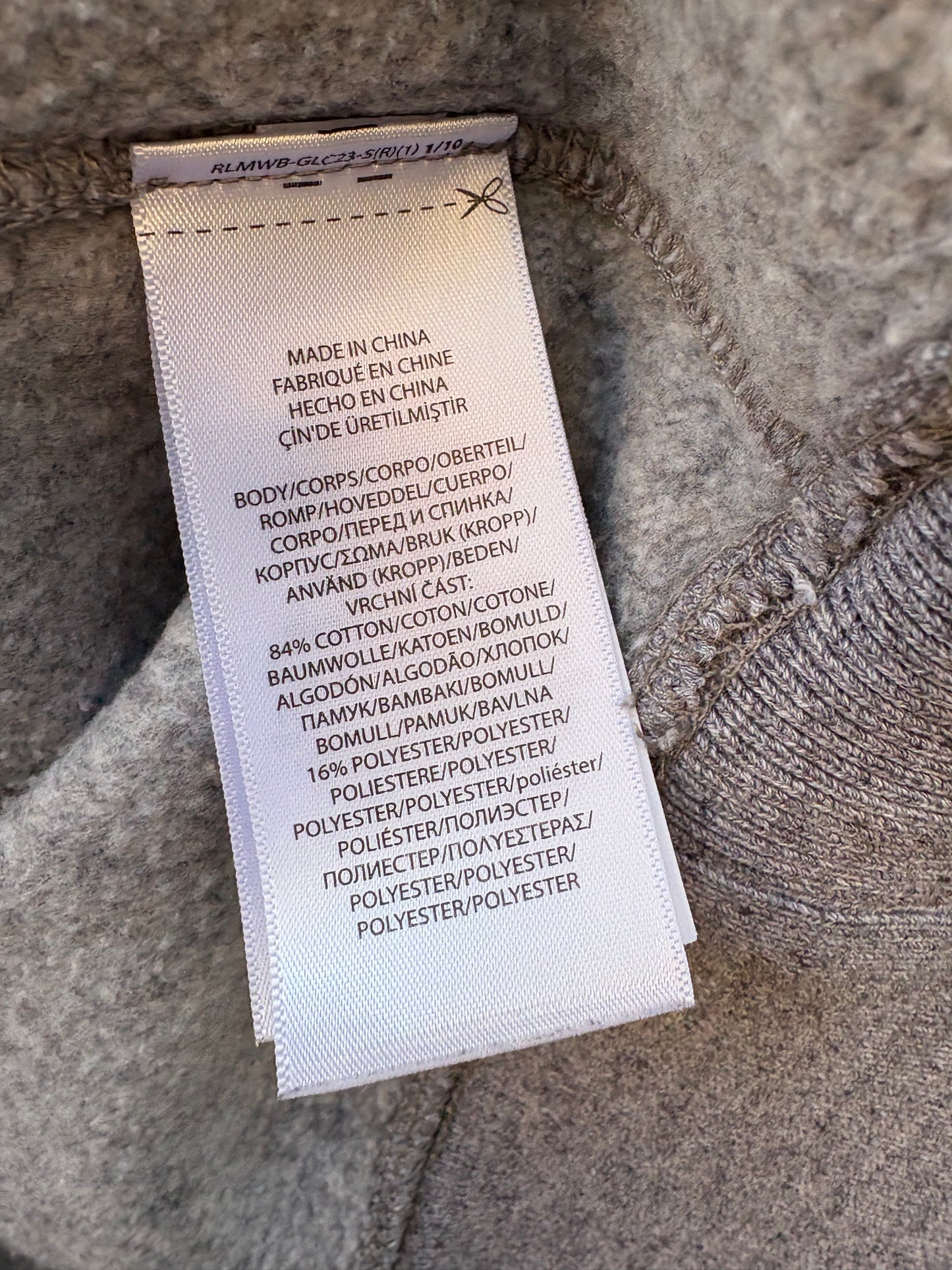 POLO RALPH LAUREN. Sudadera algodón gris logo. T S