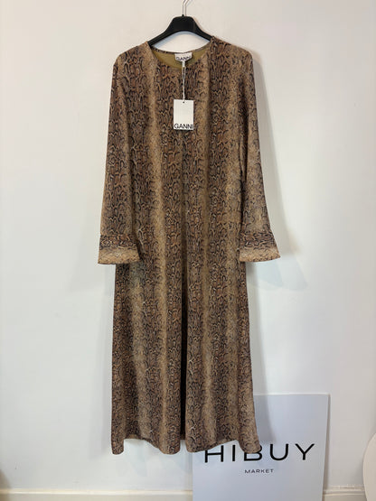 GANNI. Vestido largo snake print