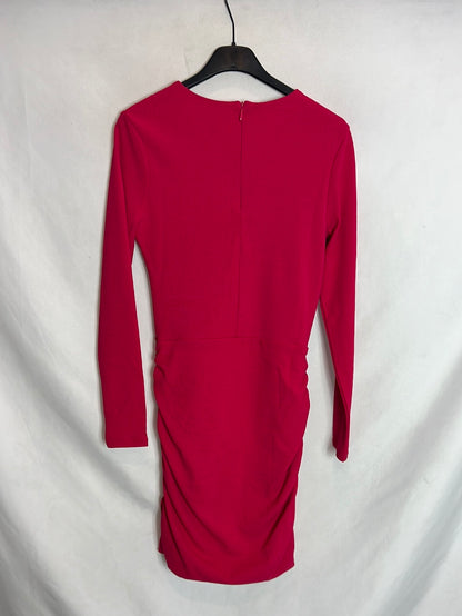 H&amp;M. Short pink ruched dress. TS